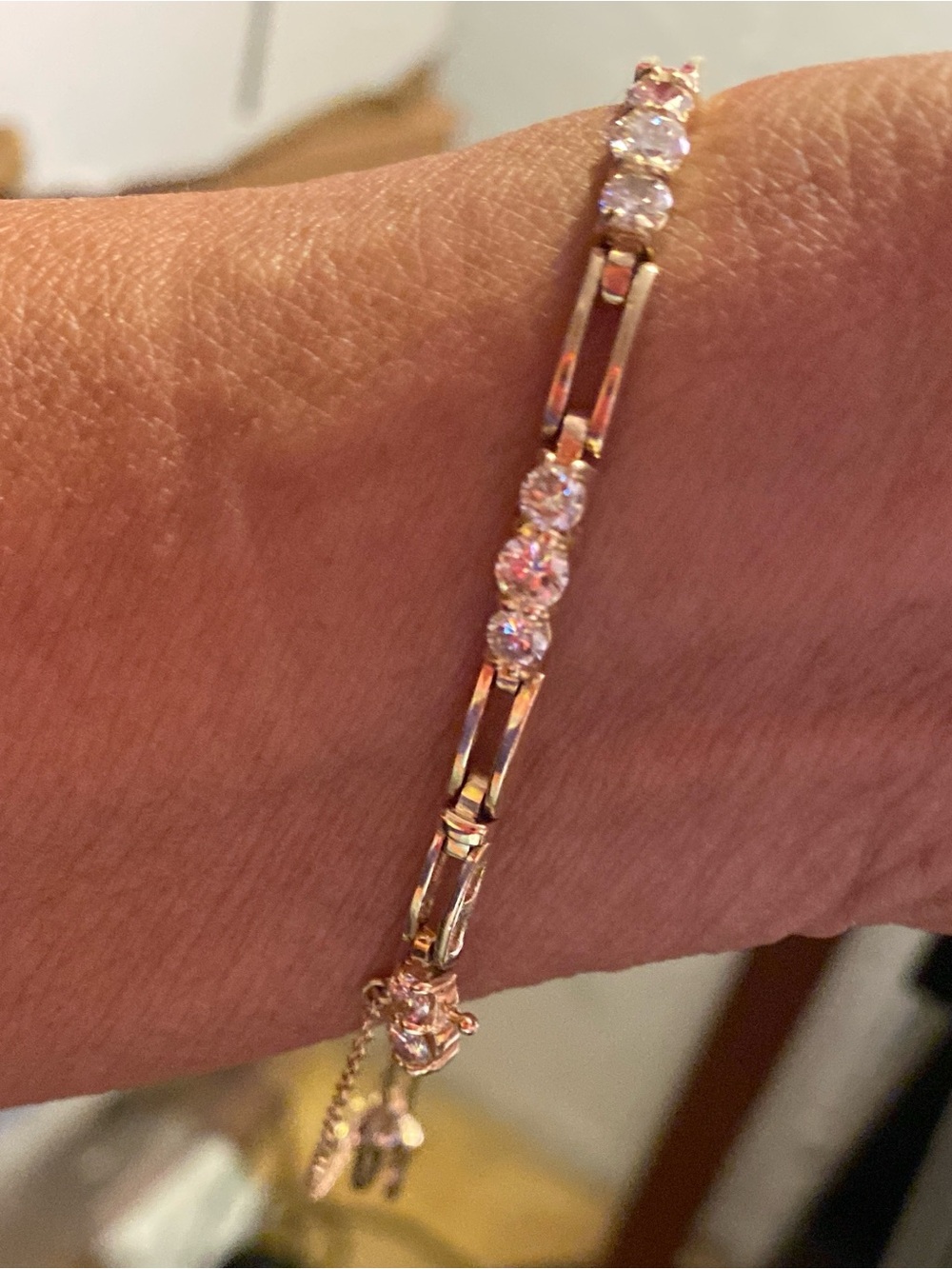 14j Gold Genuine Diamonds Link Bracelet